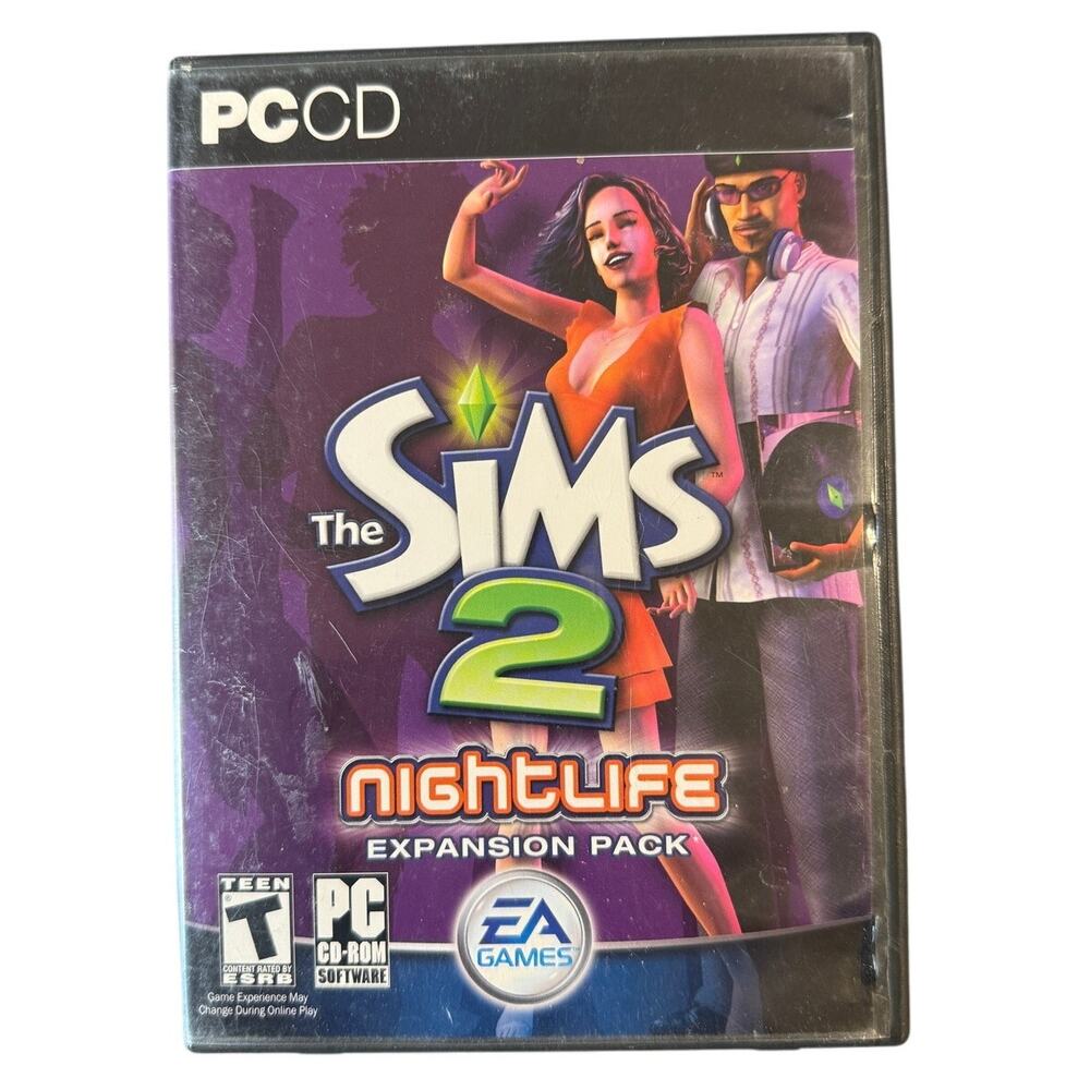 The Sims 2 Nightlife PC 2-Disc Expansion Pack EA 2005 Windows CD-ROM Complete